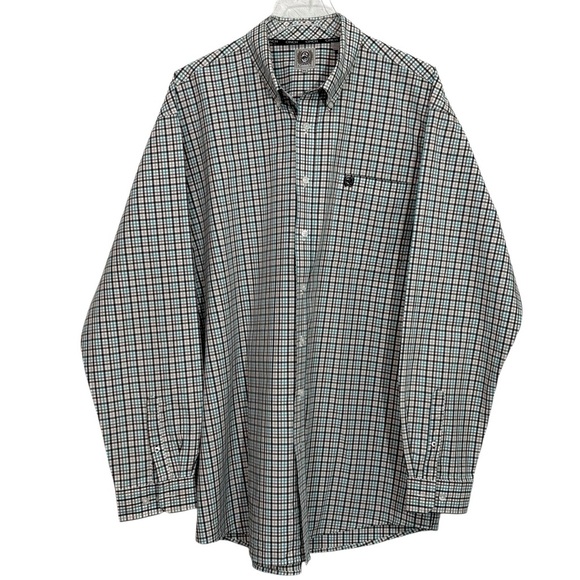 CINCH - SIZE XL - LONG SLEEVE 100% COTTON MENS SHIRT - PLAID - LIKE NEW COND.B7 - Picture 1 of 10